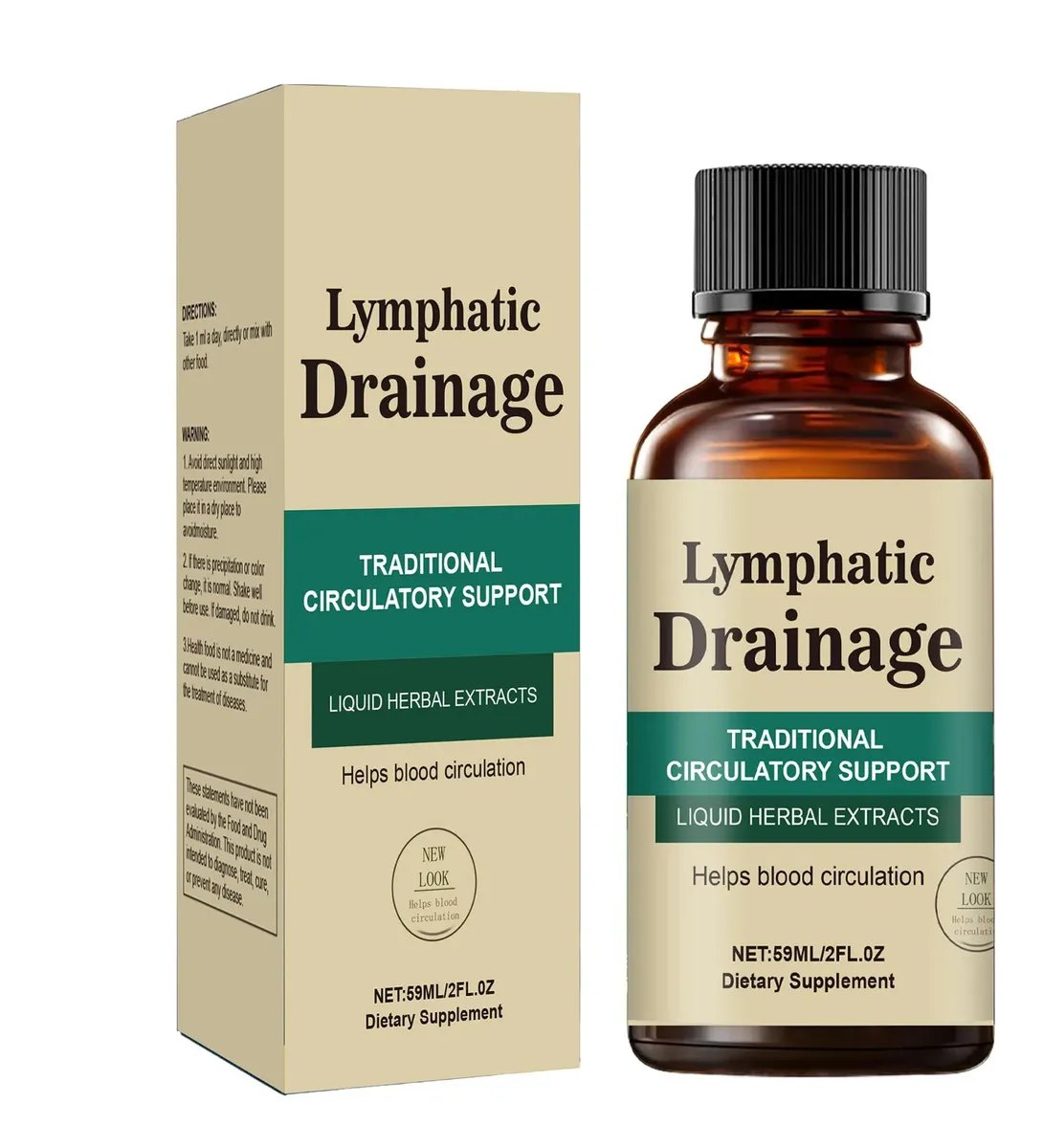 Lymphatic Drainage con cuatro extractos botánicos y formato líquido de 59 ml
