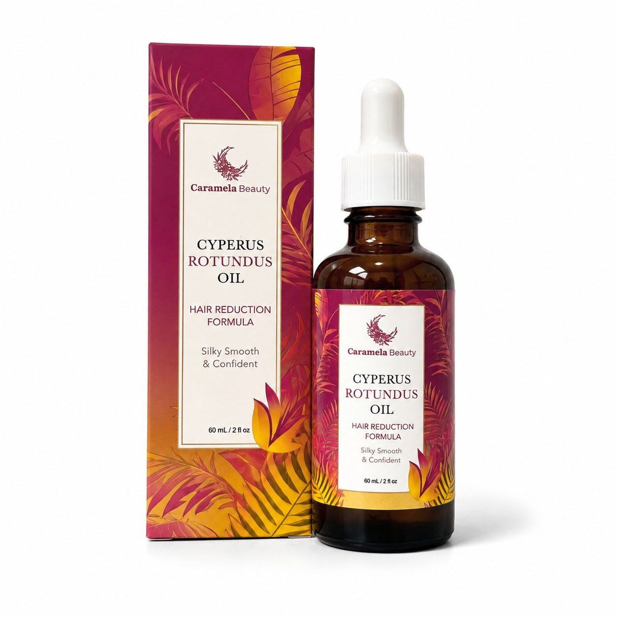 Caramela Beauty Cyperus Rotundus Oil 60 ml con su caja