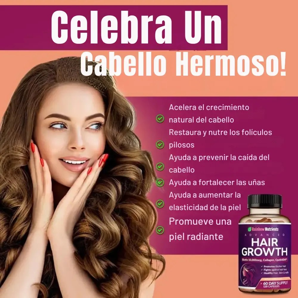 Mujer con cabello denso, fuerte y brillante